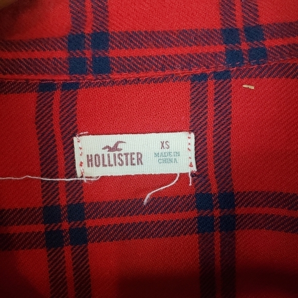 Hollister Plaid Flannel Red Size Extra Small - Picture 6 of 7